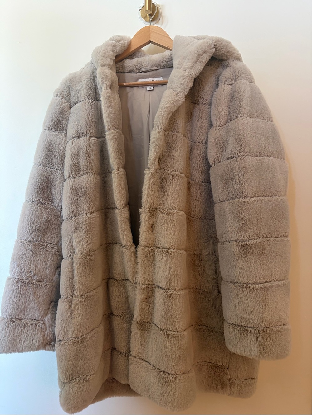 Laundry By Shelli Segal Plush Hooded Teddy Coat - Taupe